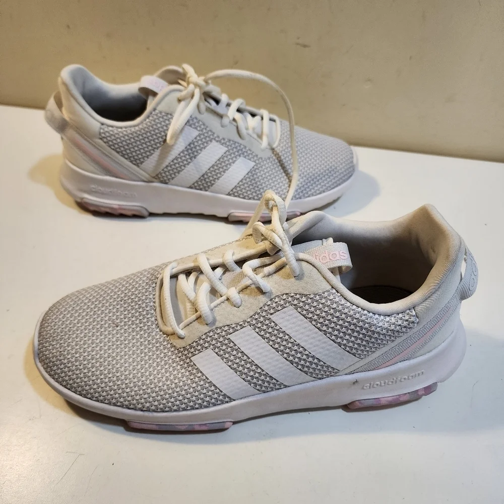 Adidas Gray and Pink Sneakers Size 7